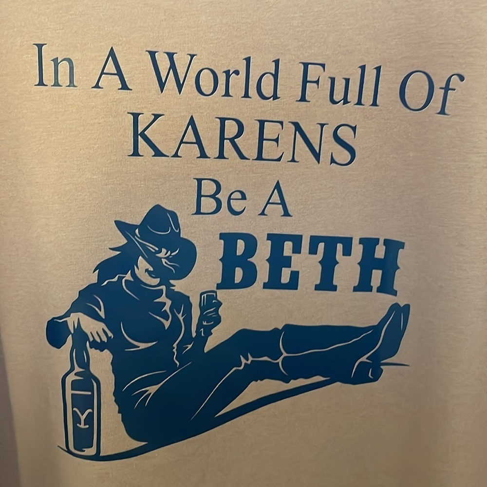 Yellowstone Karen “Be a Beth” Lightweight Cozy Sweatshirt, Brown. Size L